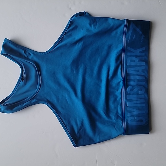 Sports Bra Gymshark Enhanced Cutout shoulders Blue SZ M - Picture 1 of 11